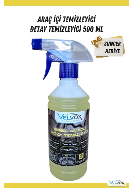 Detay Temizleyici Araç İçi Temizleyici 500 ML Sünger , Araç İçi Temizleyici, Detay Temizleyici