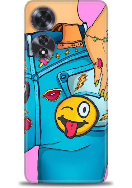 Oppo A60 Kılıf Hd Baskılı Kılıf + Seramik Tam Kaplayan Ekran Koruyucu 448