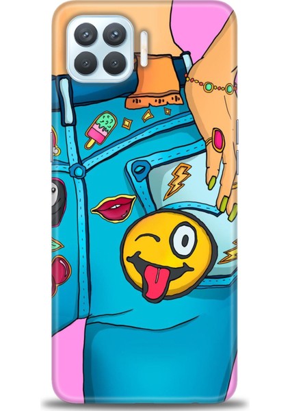 Oppo Reno 4 Lite Kılıf Hd Baskılı Kılıf + Seramik Tam Kaplayan Ekran Koruyucu 448