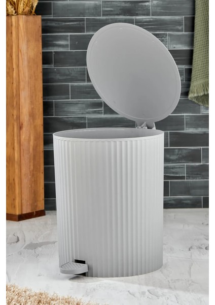 Pedallı, Çizgili Yuvarlak Model Banyo/mutfak Çöp Kovası 8lt modelleri