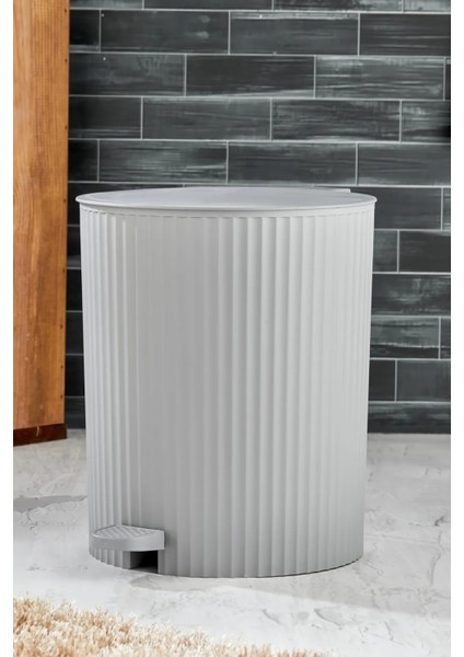 Pedallı, Çizgili Yuvarlak Model Banyo/mutfak Çöp Kovası 8lt fırsatları