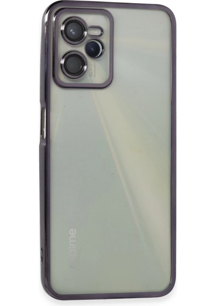 Realme C35 Kılıf Razer Lensli Silikon - Mor Zrnet