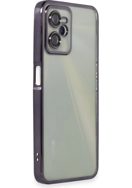 Realme C35 Kılıf Razer Lensli Silikon - Mor Zrnet