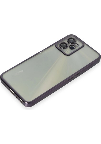 Realme C35 Kılıf Razer Lensli Silikon - Mor Zrnet