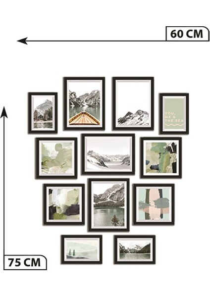 YGS1002-CONSEPT Dekoratif Çerçeve Görünümlü 12'li Mdf Tablo modelleri