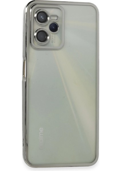 Realme C35 Kılıf Razer Lensli Silikon - Gümüş Zrnet