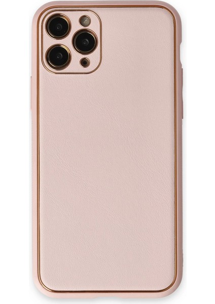 Apple iPhone 11 Pro Kılıf Coco Deri Silikon Kapak - Pudra Zrnet