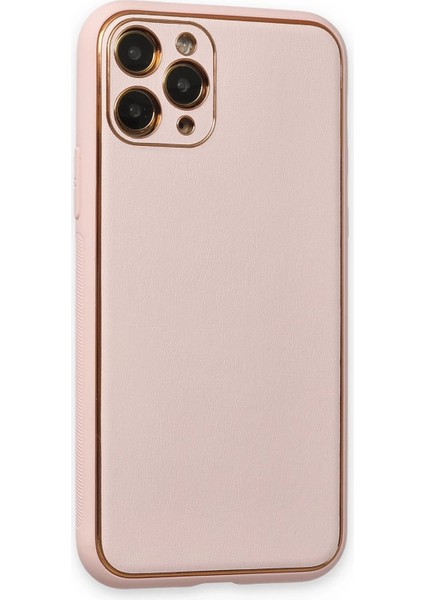 Apple iPhone 11 Pro Kılıf Coco Deri Silikon Kapak - Pudra Zrnet