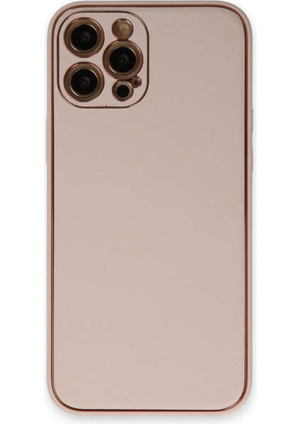 Apple iPhone 12 Pro Kılıf Coco Deri Silikon Kapak - Pudra Zrnet