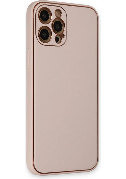 Apple iPhone 12 Pro Kılıf Coco Deri Silikon Kapak - Pudra Zrnet