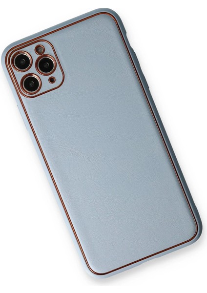 Apple iPhone 11 Pro Kılıf Coco Deri Silikon Kapak - Açık Mavi Zrnet