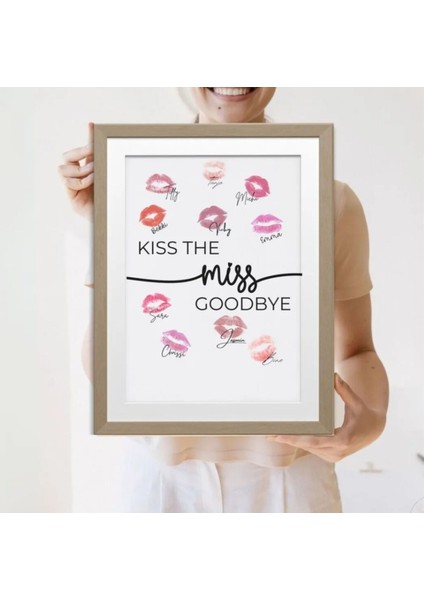 Kiss The Miss Bekarlığa Veda Hatıra Kartı - Nedime Öpücük Kartı