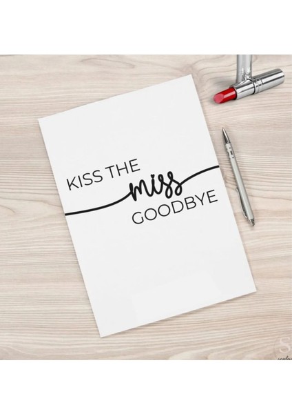 Kiss The Miss Bekarlığa Veda Hatıra Kartı - Nedime Öpücük Kartı