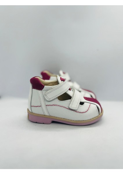 Ortopedik Deri Çocuk Sandalet 636-P Pudra Pembe