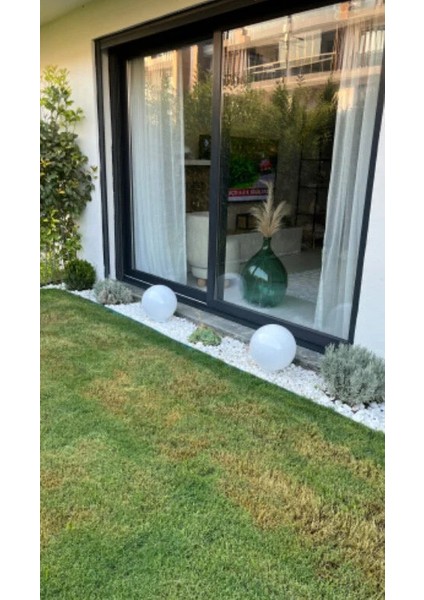 Akrilik Glop Opal Çim Armatürü Q20MM (Çelik Kazık+Grift+Duy) 1XE27