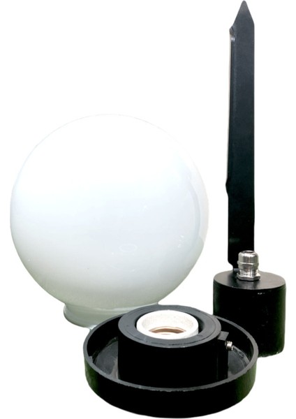 Akrilik Glop Opal Çim Armatürü Q25MM (Çelik Kazık+Grift+Duy) 1XE27