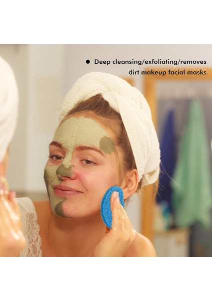 Büyük Boy 2'li Yüz Temizleme Süngeri Peeling Etkili Doğal modelleri