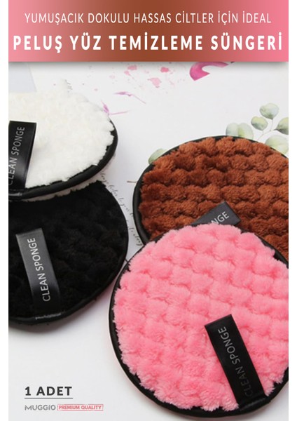 Peluş Yüz Temizleme Süngeri Yumuşak Dokulu 1 Adet