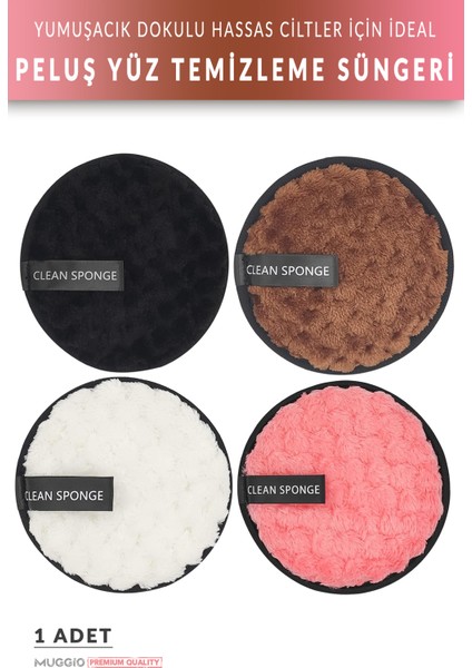 Peluş Yüz Temizleme Süngeri Yumuşak Dokulu 1 Adet modelleri