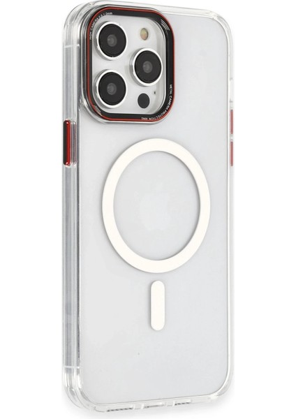 Apple iPhone 14 Pro Max Kılıf Dinamik Magneticsafe Silikon - Şeffaf Zrnet