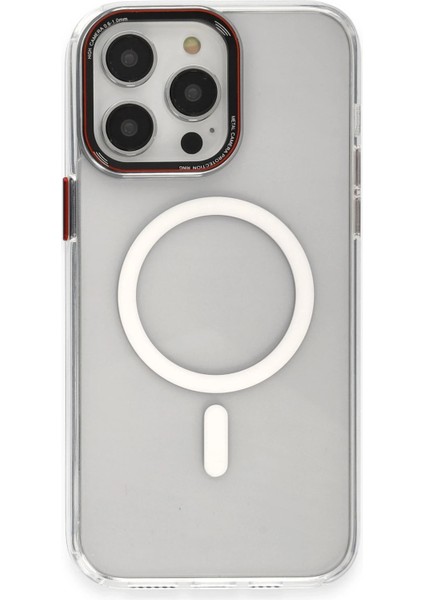 Apple iPhone 14 Pro Max Kılıf Dinamik Magneticsafe Silikon - Şeffaf Zrnet