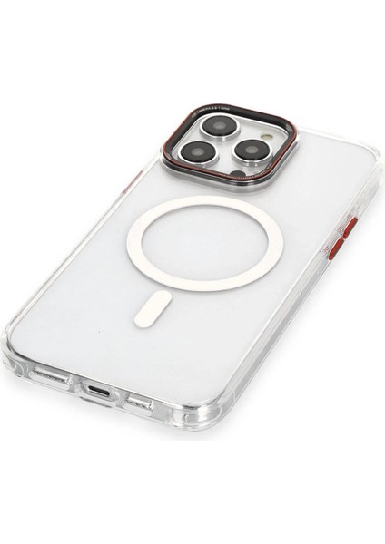 Apple iPhone 14 Pro Max Kılıf Dinamik Magneticsafe Silikon - Şeffaf Zrnet