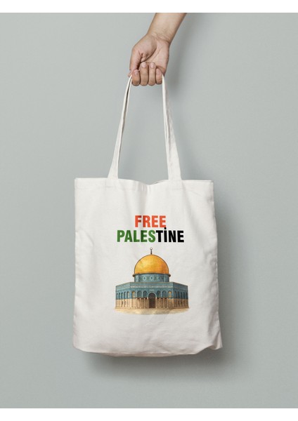Kudüs Free Palestine Bez Çanta 35X40 cm - Tote Bag- Filistin