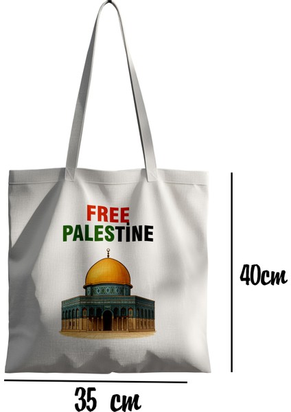 Kudüs Free Palestine Bez Çanta 35X40 cm - Tote Bag- Filistin fiyatları