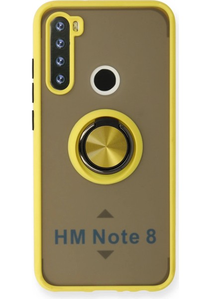 Xiaomi Redmi Note 8 Kılıf Montreal Yüzüklü Silikon Kapak - Sarı Zrnet