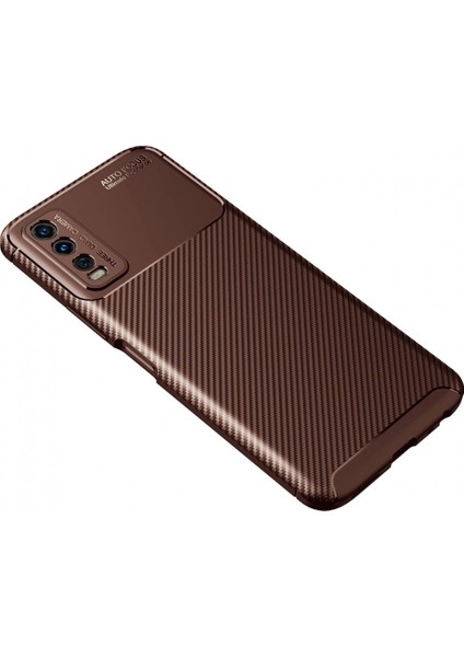 Vivo Y11S Kılıf Karbon Kapak - Kahverengi Zrnet