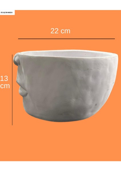 Limited Edition, El Yapımı Yüz Formlu Dekoratif Heykel Objede Özel Üretim Kokulu Mum | Büyük Boy