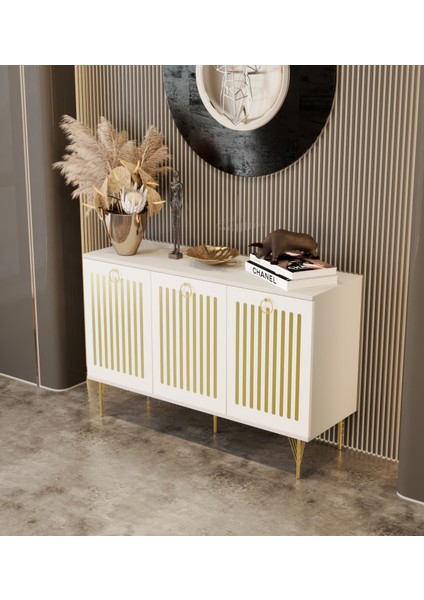 Andromeda Gold Serisi 120 cm 3kapaklı Mdf Konsol 120 x 80 x 40 cm