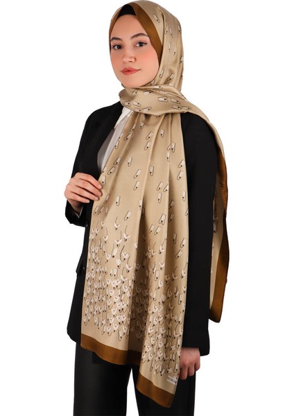 Bej Kardelen Desen Twill Ipek Şal fiyatları