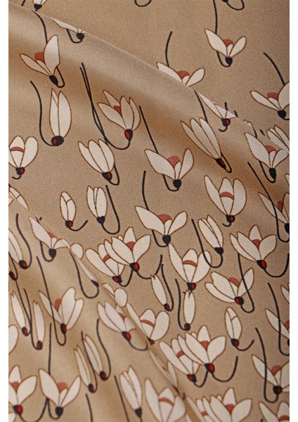 Bej Kardelen Desen Twill Ipek Şal indirimleri