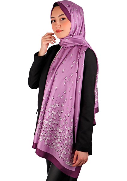 Mor Kardelen Desen Twill Ipek Şal fiyatları