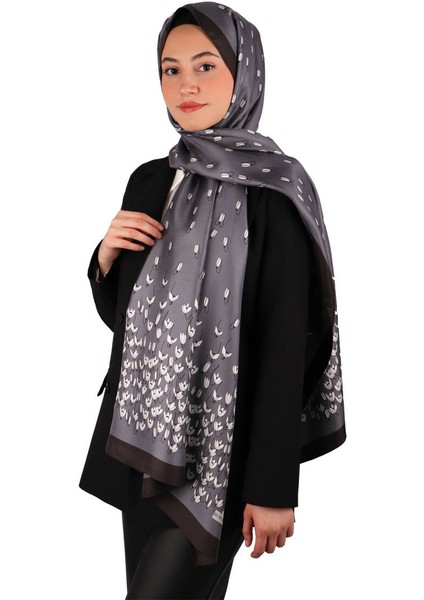 Antrasit Kardelen Desen Twill Ipek Şal fiyatları