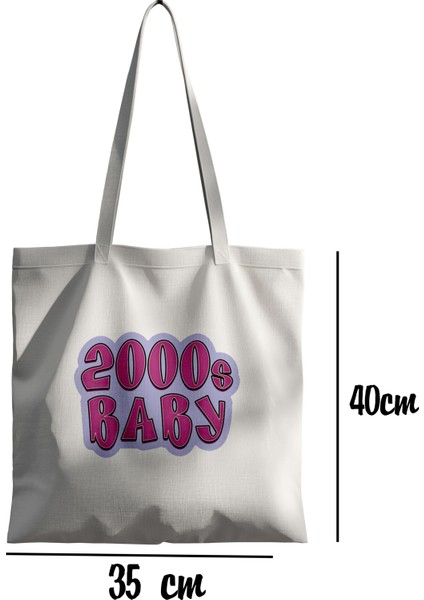 2000'S Baby - 90LAR Bez Çanta 35X40 cm - Tote Bag fiyatları
