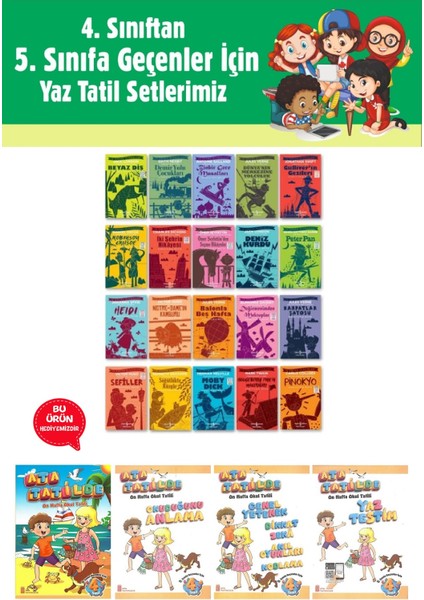 4.sınıftan 5.sınıfa Geçenler Için Iş Çocuk Klasikleri Seti 20 Kitap (Tatil Kitabı Hediyeli)
