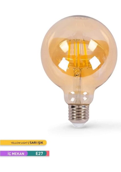 LED Rustik Flamanlı Ampül 6W G95 E27 - BB47-00620