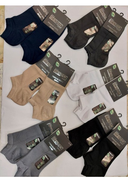 Unisex Naylonsuz Dikişsiz Bambu Çorap 12'li