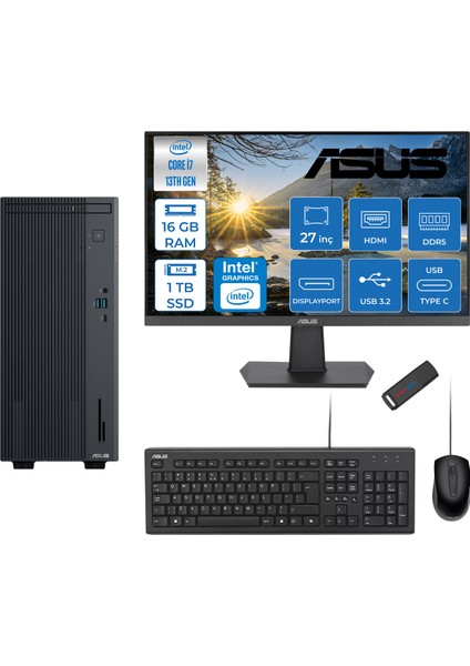 Expertcenter P500MV Intel Core I5-13420H 16GB Ddr5 1tb SSD Freedos 100Hz 27" IPS Mon. Minitower Masaüstü Bilgisayar WC5136216512B0DF03+Zettausbbellek