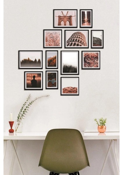 YGS1003-CONSEPT Dekoratif Çerçeve Görünümlü 12'li Mdf Tablo