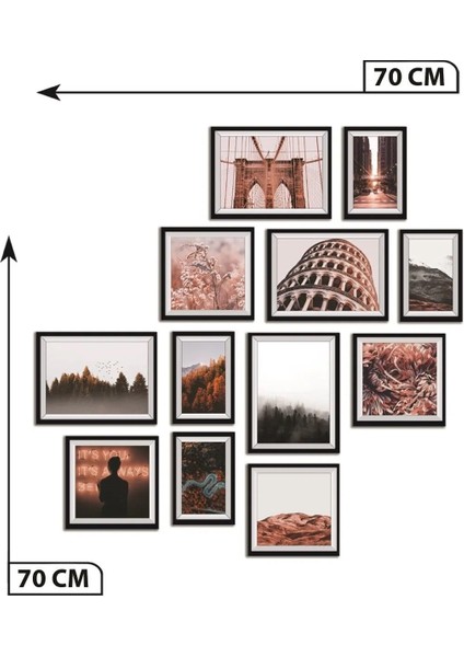 YGS1003-CONSEPT Dekoratif Çerçeve Görünümlü 12'li Mdf Tablo modelleri