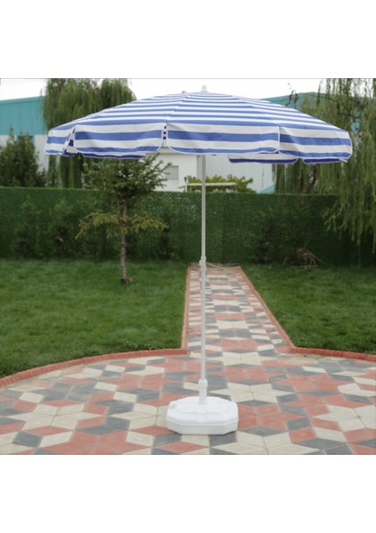 Plaj Şemsiyesi 200/8 Mavi-Beyaz Çizgili + 20 Litre Bidonlu modelleri