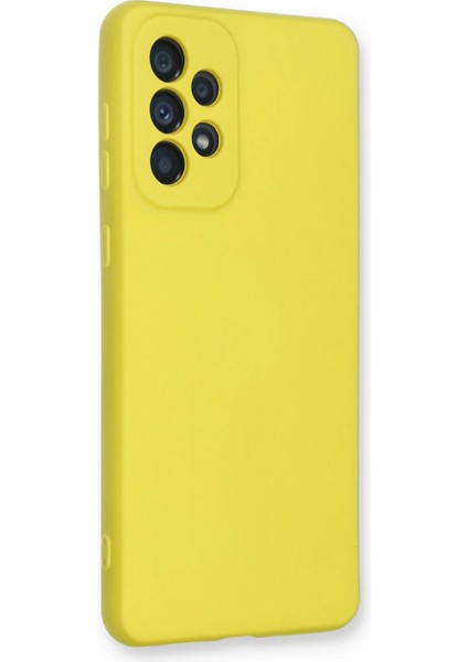 Samsung Galaxy A73 5g Kılıf Nano Içi Kadife Silikon - Sarı Zrnet