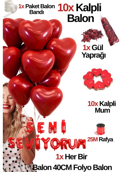 10 Adet Kalpli Balon 10 Adet Kalpli Mum Gül Kurusu Seni Seviyorum Folyo Balon Sevgili Özel Gün Doğum Günü fiyatları