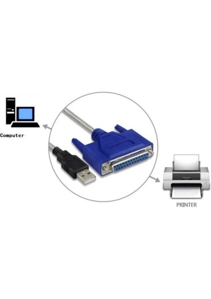 USB 2.0 25 Pin DB25 Dişi Paralel Port Kablosu Ieee 1284 12MBPS USB Paralel Yazıcı Kablosu