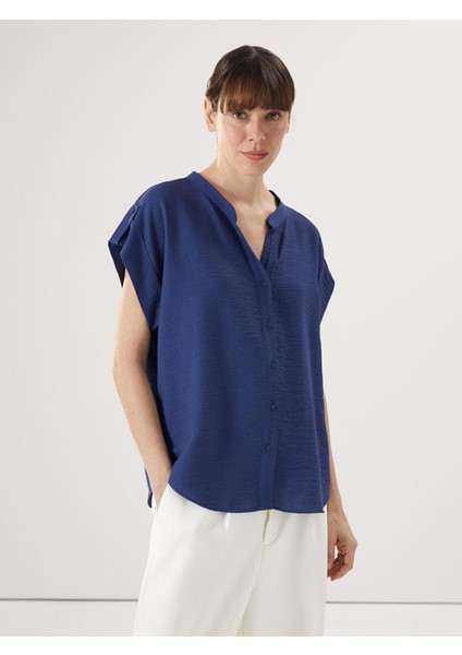 Lcwaıkıkı Classic Kaçık Yaka Oversize Kadın Bluz (S5)