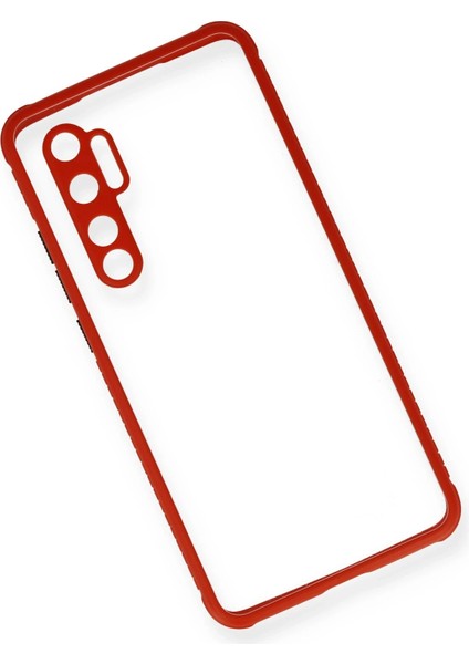 Xiaomi Mi Note 10 Lite Kılıf Miami Şeffaf Silikon - Kırmızı Zrnet