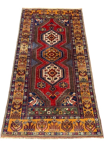 El Dokuma Az Hatalı Yahyalı Halısı 105X205 Kök Boya %100 Yün Halı